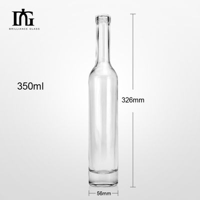 Manipolazione della superficie di incisione 350 ml Bottiglia di vetro di olio d'oliva a fondo rotondo e trasparente