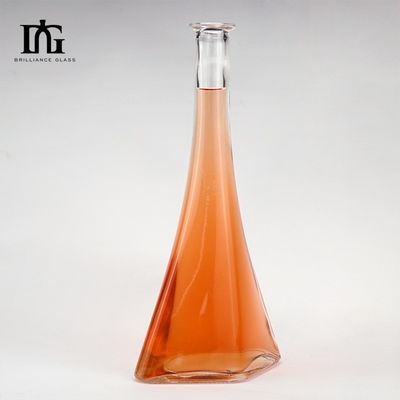 50cl OEM/ODM Super Flint Jersey Bottiglia di liquore in vetro trasparente con tappo a sughero e viti