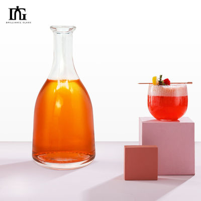 Collare di vetro 350ml Bottiglia di liquore a forma rotonda con sigillo a corteccia per vodka tequila gin