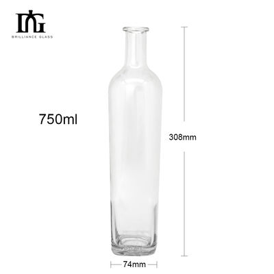 Bottiglia di liquore vuoto per bevande 1750 ml Bottolina di vetro con colletto personalizzato
