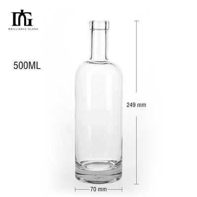Bottiglia di vetro 700ml 500ml Vodka Wine con serigrafia personalizzata e timbraggio a caldo