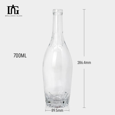 250ml/500ml/700ml/750ml Capacità Bottiglia di vino rosso in vetro Sigillo di sughero resistente e ermetico
