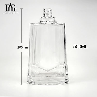 250 ml/500 ml/700 ml/750 ml Bottiglia quadrata di whisky liquor con sughero Spessore di vetro pesante Fondo