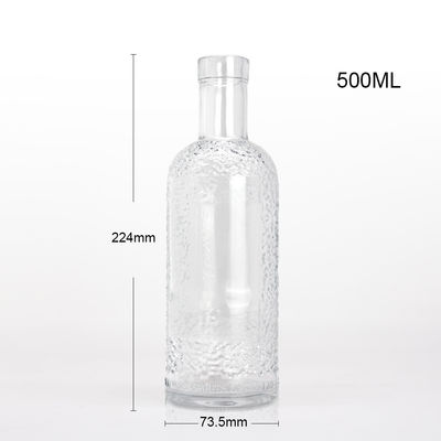 Acid Etch Surface Handling Glass Bottle for Beverages 750 ml Capacità e trasparente