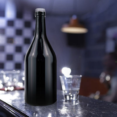 Tipo di sigillamento CORK Logo su schermo personalizzato Stampa vetro nero 500ml 750ml bottiglia di vino di champagne