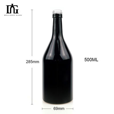 Tipo di sigillamento CORK Logo su schermo personalizzato Stampa vetro nero 500ml 750ml bottiglia di vino di champagne