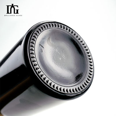Tipo di sigillamento CORK Logo su schermo personalizzato Stampa vetro nero 500ml 750ml bottiglia di vino di champagne