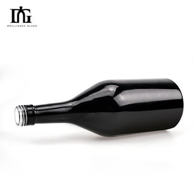 Tipo di sigillamento CORK Logo su schermo personalizzato Stampa vetro nero 500ml 750ml bottiglia di vino di champagne
