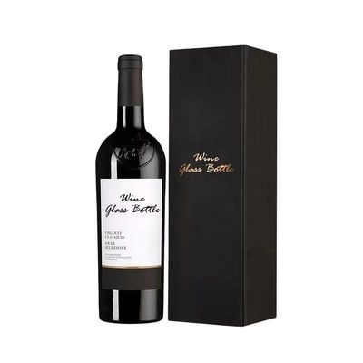 Scatola di imballaggio di bottiglie di vetro di vino a chiusura magnetica riciclabile per opzioni di personalizzazione