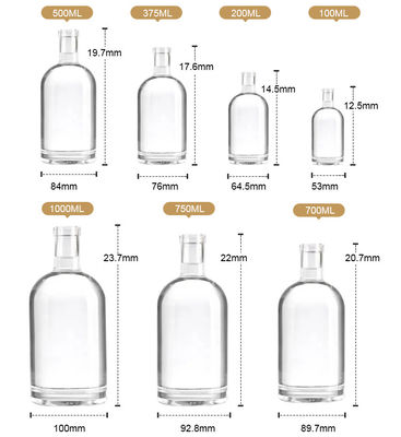 Bottiglia di vino vuota da 750 ml con tappi