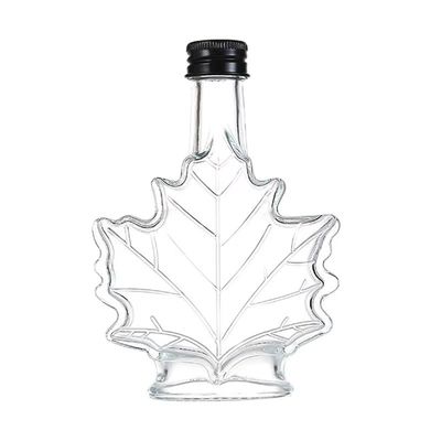 Bottiglia per bevande in vetro industriale a colori personalizzati a forma di foglia di acero 50 ml 100 ml 250 ml