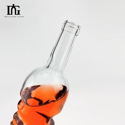 Bottiglia di vetro vuota trasparente da 750 ml per brandy e liquori