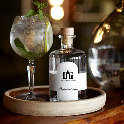 Succo Logo personalizzato Bottiglia di whisky in vetro con tappo di sughero in scatola regalo superficie incisa