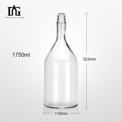 Custom Gin Luxury Whiskey Vodka 1.75L Bottiglia di vetro trasparente con tappo a vite e incisione