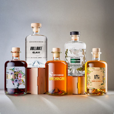 Super Flint Glass Liquor 500ml 700ml 750ml Bottiglia di bicchiere alcoliche in vetro per liquori