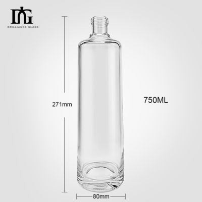 OEM/ODM Materiale Super Flint Vetro Vodka Whisky Rum Spirit Bottiglia con tappo a vite di sughero