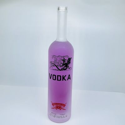 Bottiglia di liquore di vetro rotonda da 200 ml 375 ml 500 ml 750 ml 1000 ml con coperchio di sughero e disegno personalizzato