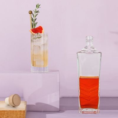 Collare di vetro Vino Brandy Vodka Chiara Miniatura Riutilizzabile Bottiglia di Alcolici 500ml 750ml