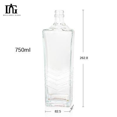 Collare di vetro Vino Brandy Vodka Chiara Miniatura Riutilizzabile Bottiglia di Alcolici 500ml 750ml