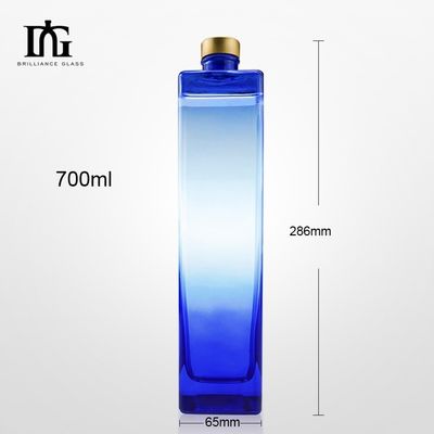 Bottolina di vetro quadrato blu con tappo a vite in allumina