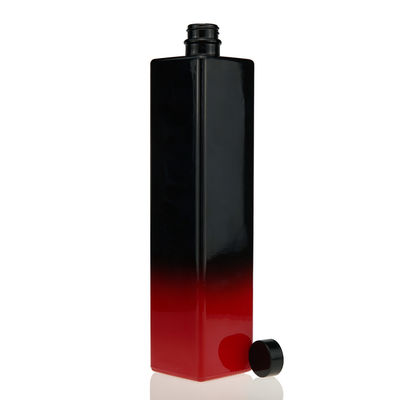 Bottiglia di liquore Vernice nera rossa 750 ml Bottiglia quadrata di vetro Succo di bevanda Cork Mini Vino