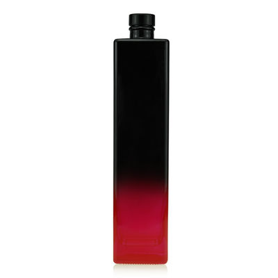 Bottiglia di liquore Vernice nera rossa 750 ml Bottiglia quadrata di vetro Succo di bevanda Cork Mini Vino