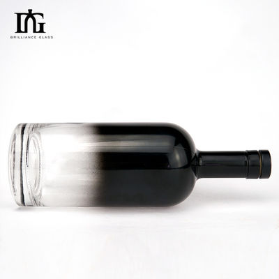 Collare di vetro Gradiente Mezzo Spray Bottiglia di vodka corta rotonda con sigillo di sughero