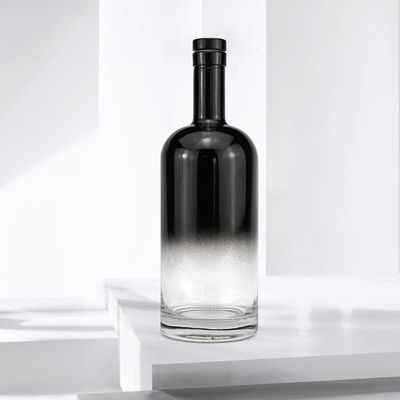 Collare di vetro Gradiente Mezzo Spray Bottiglia di vodka corta rotonda con sigillo di sughero