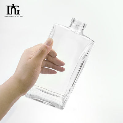 500 ml bottiglia di vetro trasparente alta quadrata per soda custom vodka di sughero whisky bottiglia di brandy