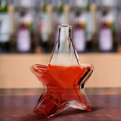 Acceptabile OEM/ODM Bottolina di vino a forma di stella trasparente personalizzata con sughero 200ml 500ml