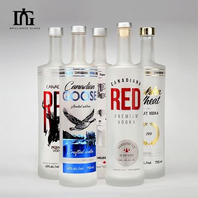 750 ml cilindro a collo lungo vetro verniciato di colore blu liquore whisky vodka bottiglia per bevande