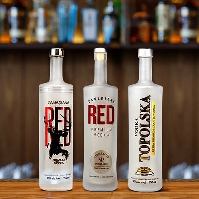 750 ml cilindro a collo lungo vetro verniciato di colore blu liquore whisky vodka bottiglia per bevande