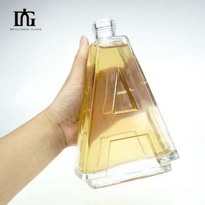 Bottiglia di alcol di grande capacità da 700 ml Bottiglia di liquore in vetro a forma di lettera