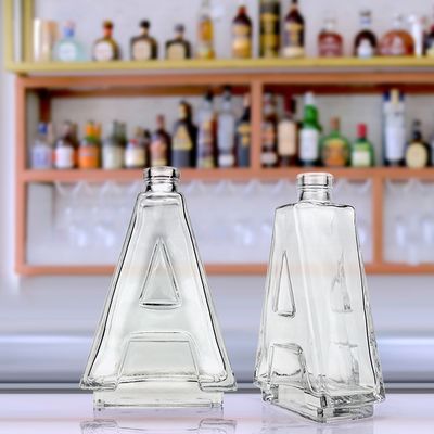 Bottiglia di alcol di grande capacità da 700 ml Bottiglia di liquore in vetro a forma di lettera