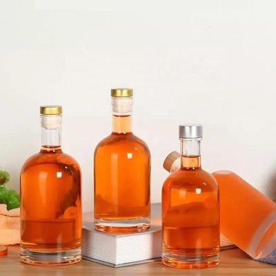 Polvere di sughero con entrambi i tappi bottiglia di vetro per vodka whisky 750ml 500ml 375ml miniatura