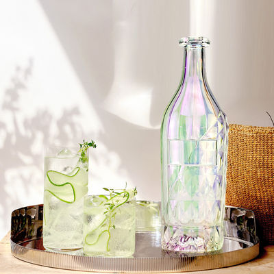 Collare di vetro trasparente e tappo 700 ml Bottiglia per vodka gin whisky rum