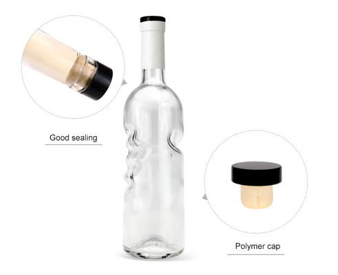 Bottiglia di vodka in vetro scuro opaco per liquori e vini