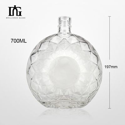 700ml di capacità di sughero avvitato entrambe bottiglia di vetro trasparente per vodka whisky brandy rum