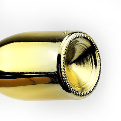 750 ml di bottiglia di vetro di champagne di colore oro con sughero per bevande industriali