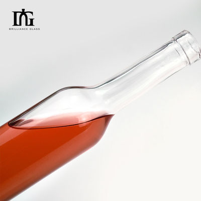 350 ml 375 ml 500 ml vetro rotondo trasparente whisky rum bottiglia di vino con tappo di sughero