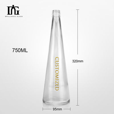 Bottina di vetro in forma di vaso di lusso 700ml 750ml con tappo a vite di sughero