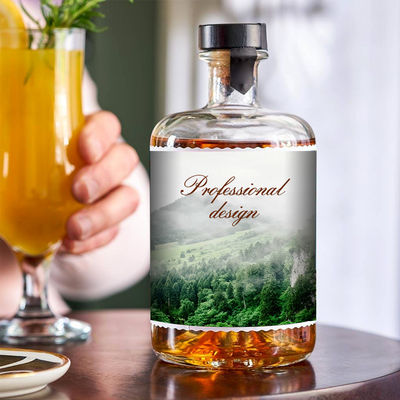 500 ml 700 ml 750 ml Bicchiere di vino vuoto e tondo chiaro Vodka Tequila Bottiglia con coperchio di sughero sigillante
