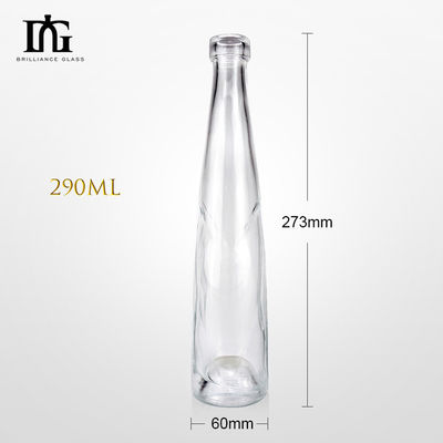 Materiale di vetro 330ml 500ml Design Cones Fruit Wine Beverage Bottles con coperchio in alluminio