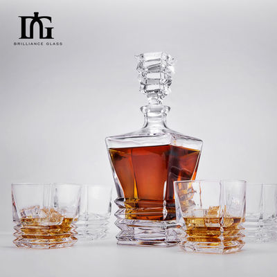 Decanter di whisky in cristallo unico con coperchio per 700 ml di vino alcolico al rum