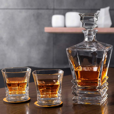 Decanter di whisky in cristallo unico con coperchio per 700 ml di vino alcolico al rum
