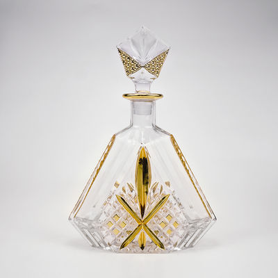 500 ml 17 oz Classic Irregolare in forma di oro Con cerniera di vetro Decanter liquore per vino Bourbon Tequila
