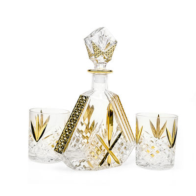 500 ml 17 oz Classic Irregolare in forma di oro Con cerniera di vetro Decanter liquore per vino Bourbon Tequila