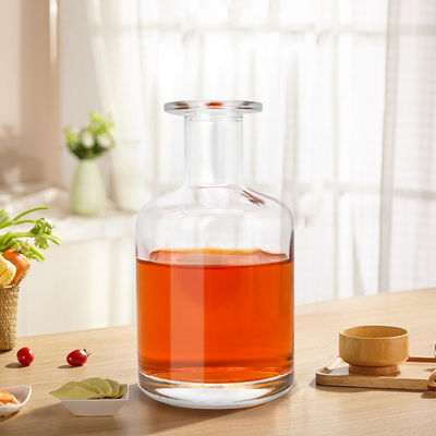 Etichetta personalizzata Bottiglia in vetro da 700 ml per whisky, vino, liquori, vetro a pietra, forma rotonda