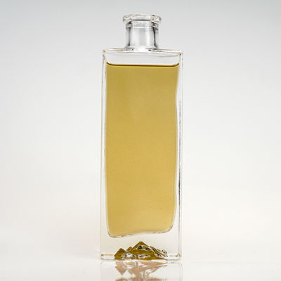 Capacità 500 ml Bottiglia di liquore in vetro trasparente piatto vuoto per whisky rum alcolici vodka gin