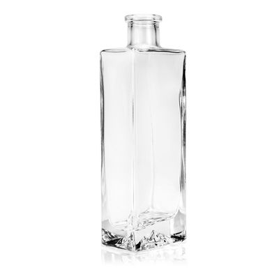 Capacità 500 ml Bottiglia di liquore in vetro trasparente piatto vuoto per whisky rum alcolici vodka gin